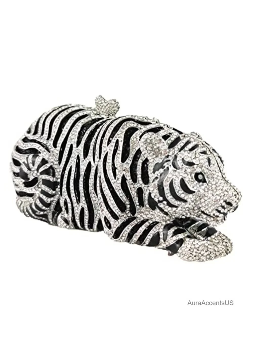 Tiger Rhinestone Clutch Purse Evening Bag Sparkly Bridal Wedding Crystal Clutch